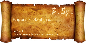 Papcsik Szabina névjegykártya