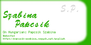 szabina papcsik business card